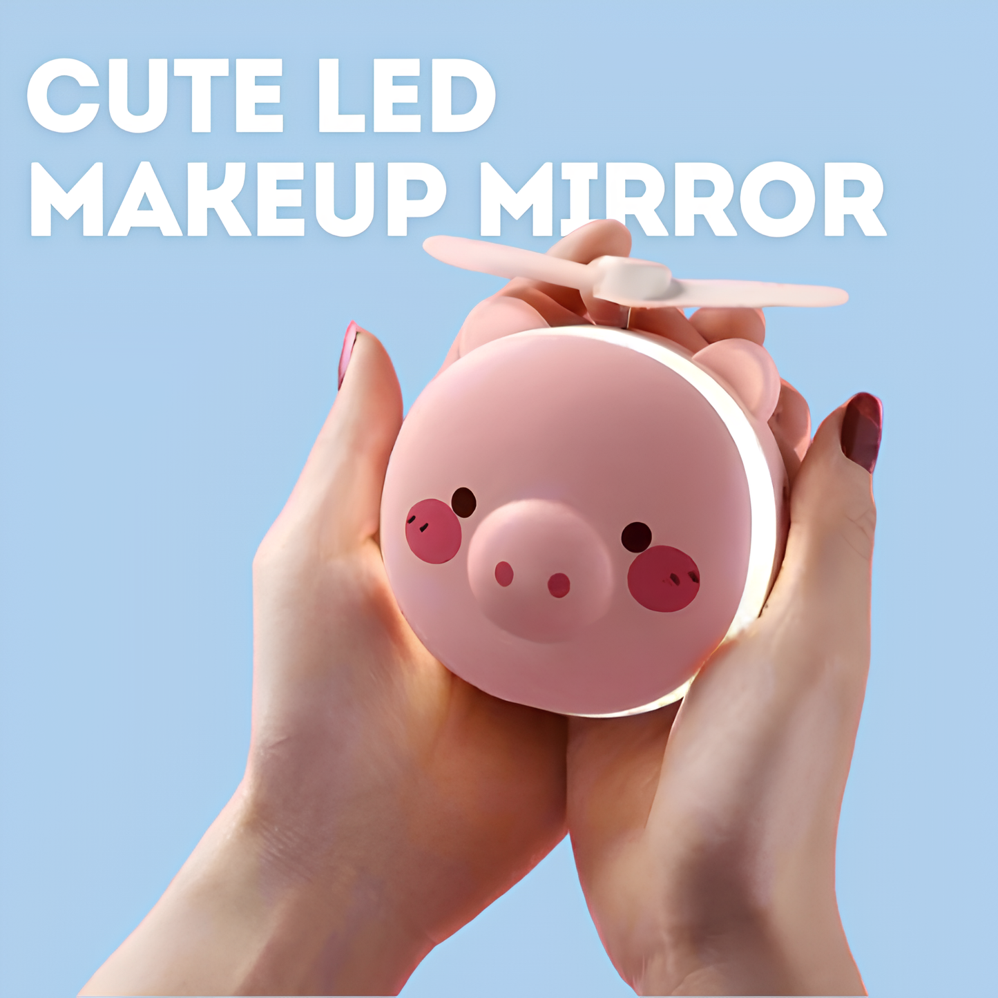 Cute LED Makeup Mirror With Fan